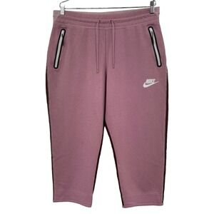 Nike Tech Fleece Capri Sweatpants XL Dusty Rose Burgundy Colorblock Crop Pants